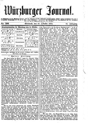 Würzburger Journal Mittwoch 20. Oktober 1875