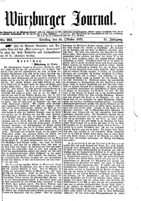 Würzburger Journal Dienstag 26. Oktober 1875