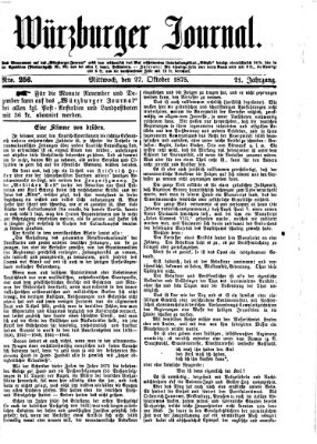 Würzburger Journal Mittwoch 27. Oktober 1875