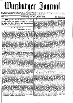 Würzburger Journal Donnerstag 28. Oktober 1875