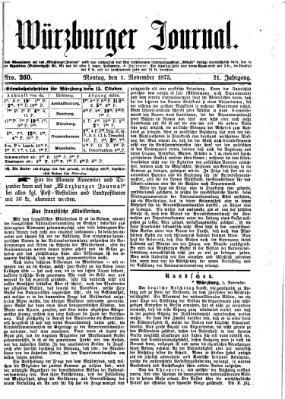 Würzburger Journal Montag 1. November 1875