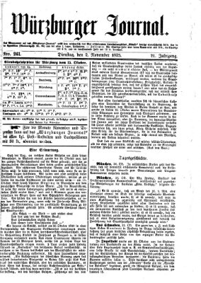 Würzburger Journal Dienstag 2. November 1875