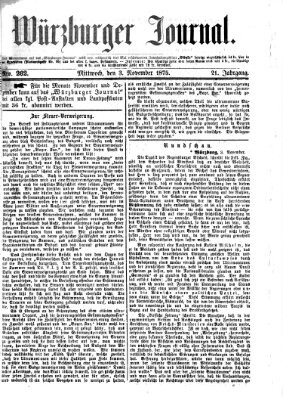 Würzburger Journal Mittwoch 3. November 1875