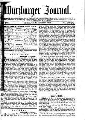 Würzburger Journal Freitag 12. November 1875