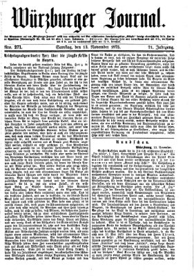 Würzburger Journal Samstag 13. November 1875