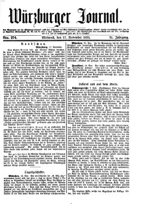 Würzburger Journal Mittwoch 17. November 1875