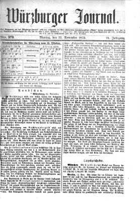 Würzburger Journal Montag 22. November 1875