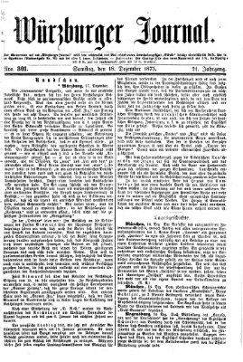 Würzburger Journal Samstag 18. Dezember 1875