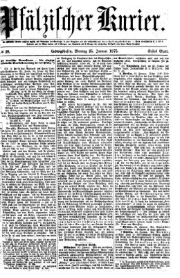 Pfälzischer Kurier Montag 25. Januar 1875