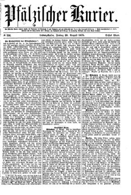 Pfälzischer Kurier Freitag 20. August 1875