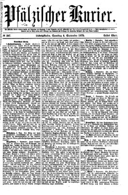 Pfälzischer Kurier Samstag 4. September 1875