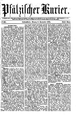 Pfälzischer Kurier Montag 6. September 1875