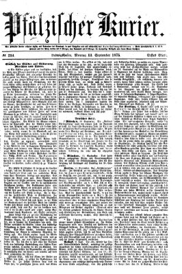 Pfälzischer Kurier Montag 13. September 1875