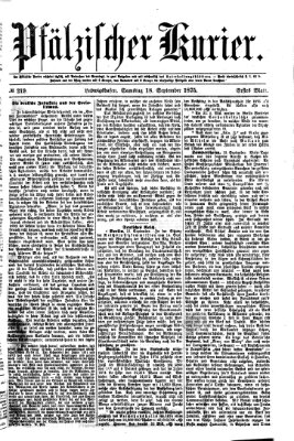 Pfälzischer Kurier Samstag 18. September 1875