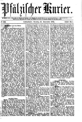 Pfälzischer Kurier Dienstag 21. September 1875