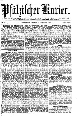 Pfälzischer Kurier Dienstag 28. September 1875