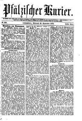 Pfälzischer Kurier Mittwoch 29. September 1875