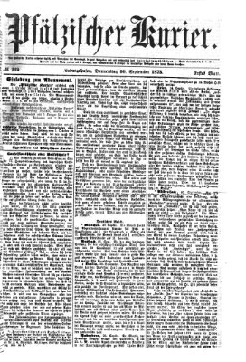 Pfälzischer Kurier Donnerstag 30. September 1875