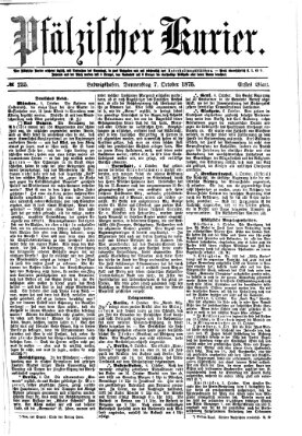 Pfälzischer Kurier Donnerstag 7. Oktober 1875