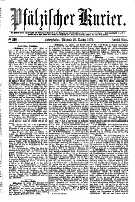 Pfälzischer Kurier Mittwoch 20. Oktober 1875