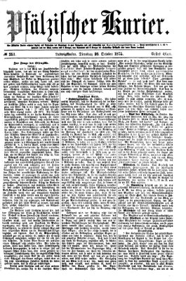 Pfälzischer Kurier Dienstag 26. Oktober 1875