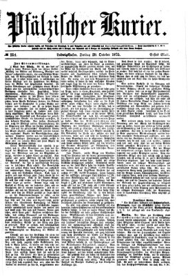 Pfälzischer Kurier Freitag 29. Oktober 1875