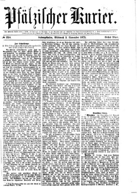 Pfälzischer Kurier Mittwoch 3. November 1875