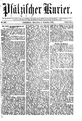 Pfälzischer Kurier Donnerstag 4. November 1875