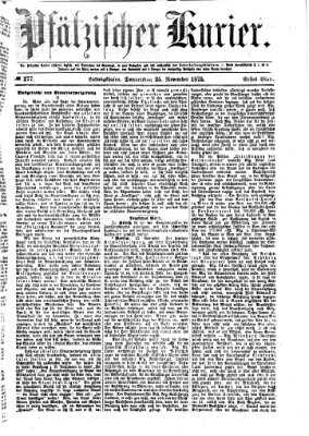 Pfälzischer Kurier Donnerstag 25. November 1875