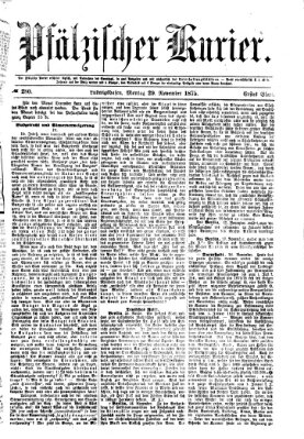 Pfälzischer Kurier Montag 29. November 1875