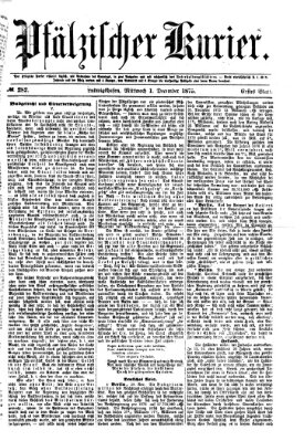 Pfälzischer Kurier Mittwoch 1. Dezember 1875