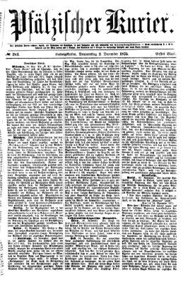 Pfälzischer Kurier Donnerstag 2. Dezember 1875