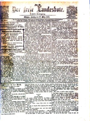 Der freie Landesbote Samstag 27. März 1875