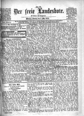 Der freie Landesbote Sonntag 2. Mai 1875