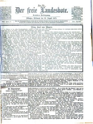 Der freie Landesbote Mittwoch 18. August 1875