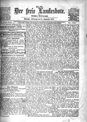 Der freie Landesbote Mittwoch 29. September 1875