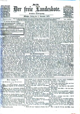 Der freie Landesbote Freitag 5. November 1875