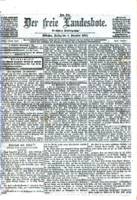 Der freie Landesbote Freitag 3. Dezember 1875