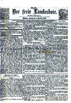 Der freie Landesbote Samstag 4. Dezember 1875