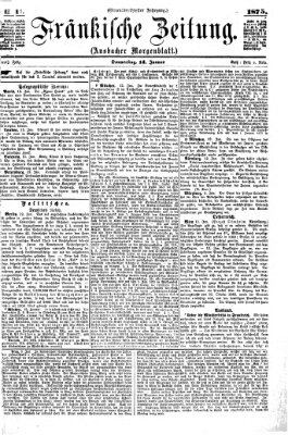 Fränkische Zeitung (Ansbacher Morgenblatt) Donnerstag 14. Januar 1875