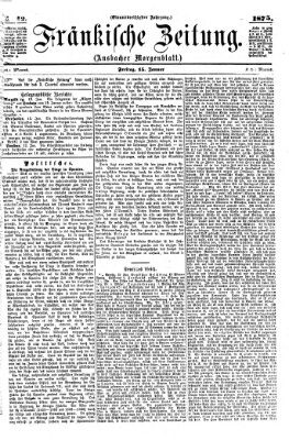 Fränkische Zeitung (Ansbacher Morgenblatt) Freitag 15. Januar 1875