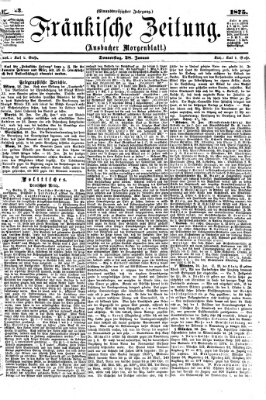 Fränkische Zeitung (Ansbacher Morgenblatt) Donnerstag 28. Januar 1875