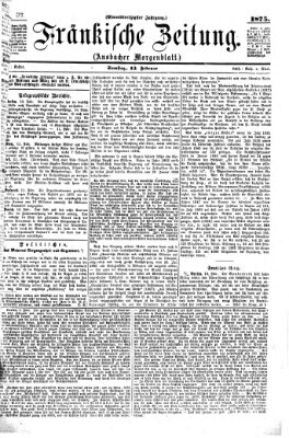 Fränkische Zeitung (Ansbacher Morgenblatt) Samstag 13. Februar 1875