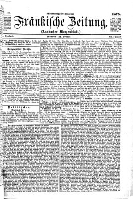 Fränkische Zeitung (Ansbacher Morgenblatt) Mittwoch 17. Februar 1875