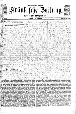 Fränkische Zeitung (Ansbacher Morgenblatt) Samstag 27. Februar 1875