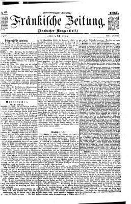 Fränkische Zeitung (Ansbacher Morgenblatt) Sonntag 14. März 1875