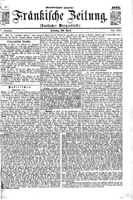 Fränkische Zeitung (Ansbacher Morgenblatt) Dienstag 20. April 1875