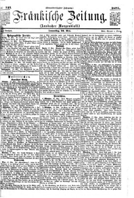 Fränkische Zeitung (Ansbacher Morgenblatt) Donnerstag 20. Mai 1875