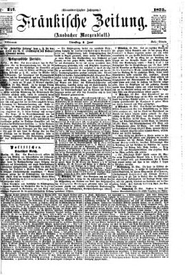 Fränkische Zeitung (Ansbacher Morgenblatt) Dienstag 1. Juni 1875