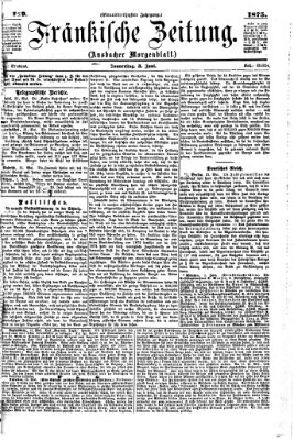 Fränkische Zeitung (Ansbacher Morgenblatt) Donnerstag 3. Juni 1875